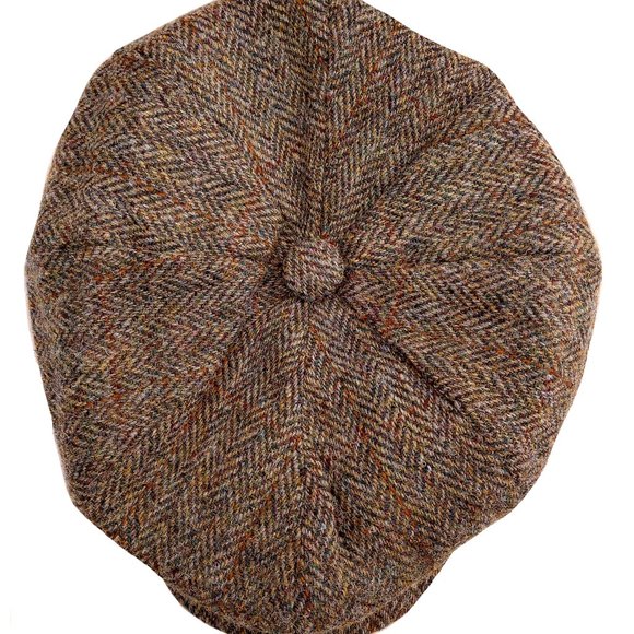 PEAKY BLINDERS Hartside Harris Tweed® Newsboy Cap HS28 GREEN-BROWN - PICK SIZE - Picture 9 of 12